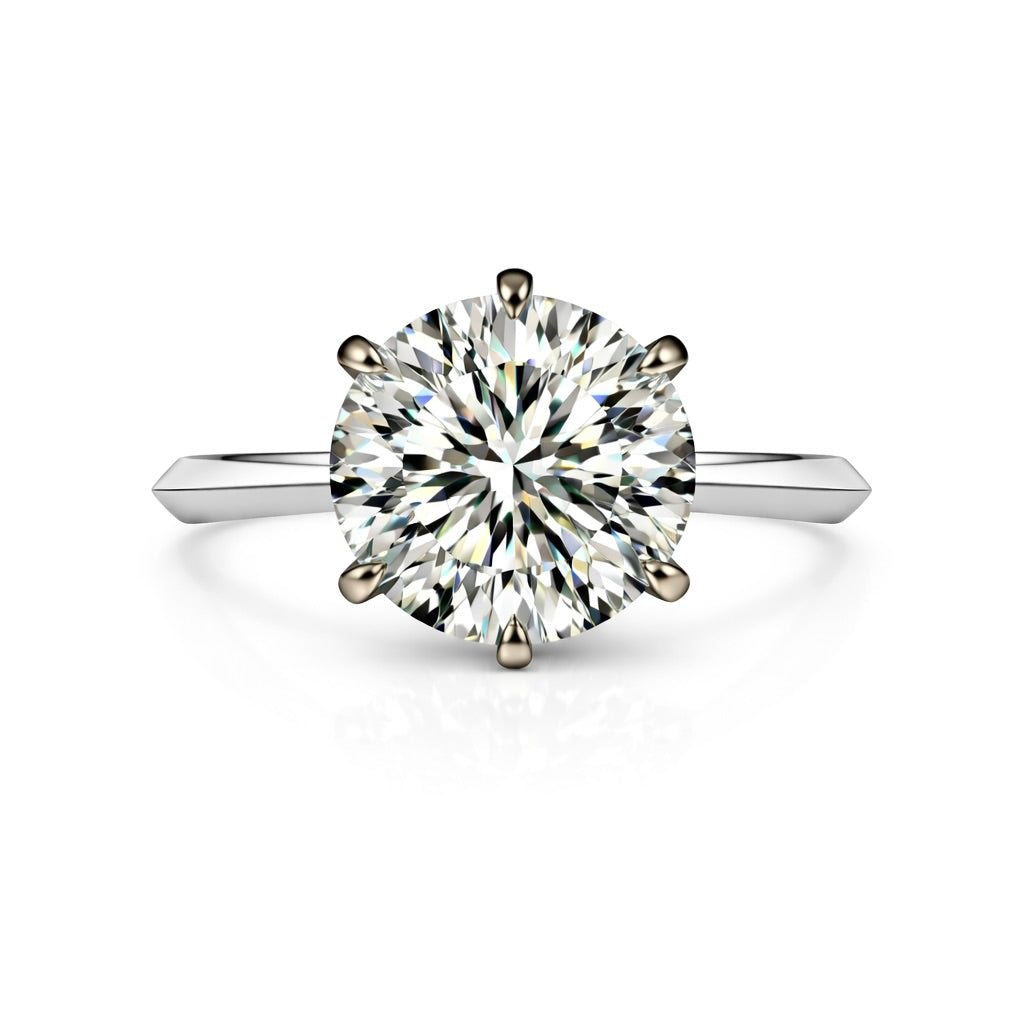 Certified 3CT Heritage Knife Edge Solitaire Engagement Ring