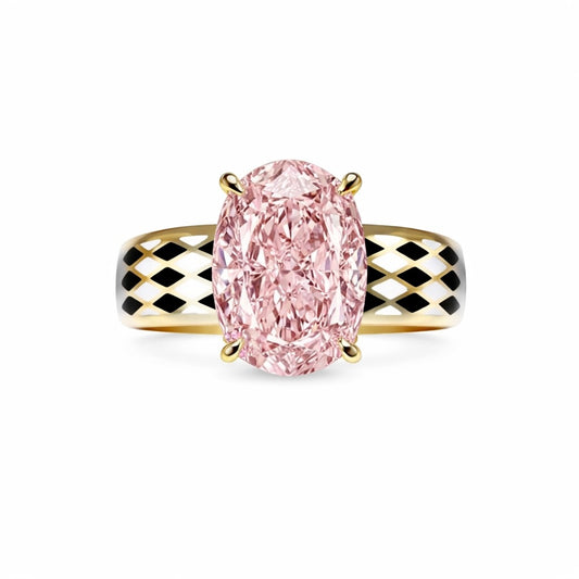 The Rose Dominion : 3.5 Carat Fancy Intense Pink Lab Grown Diamond Ring