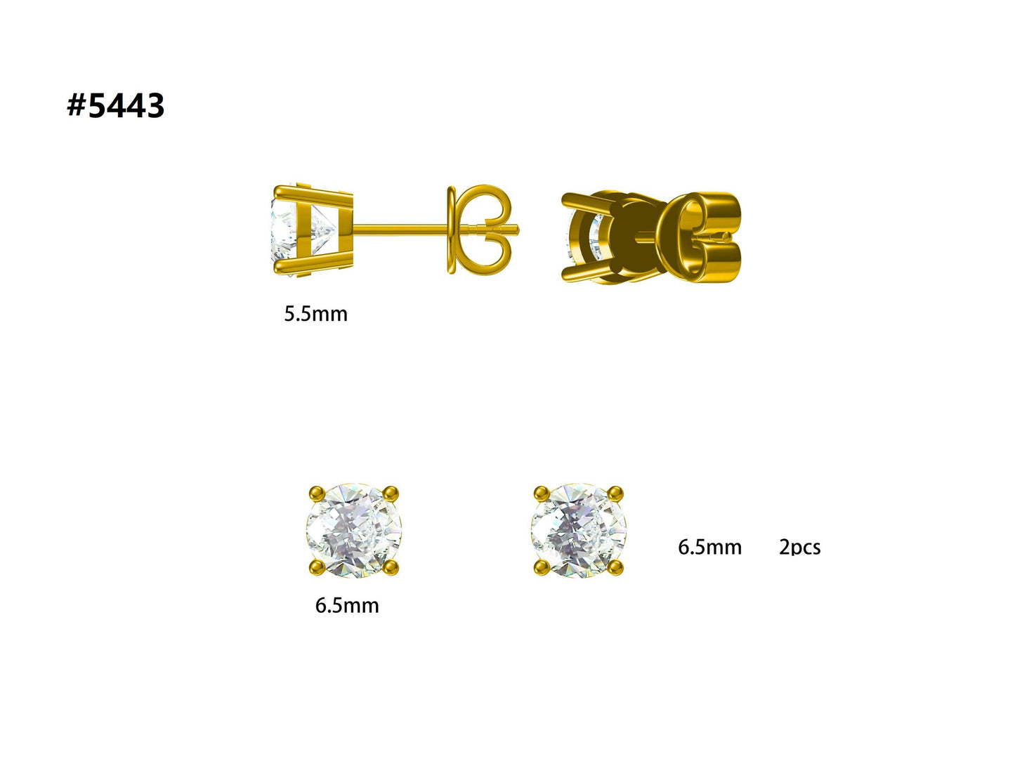 Blue Apatite Stud Earrings Solid Gold Basket Settings