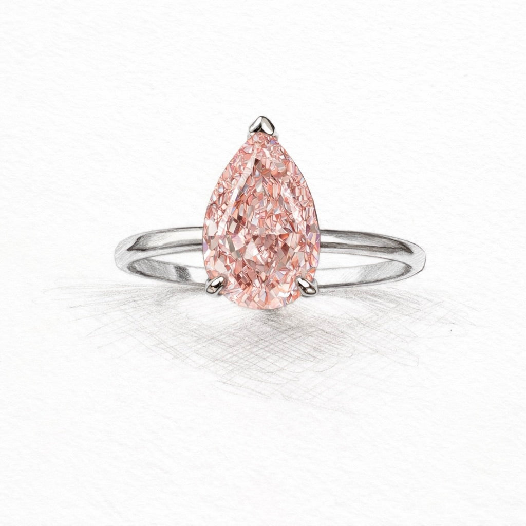 Maison Rose : 2 Carat Fancy Intense Pink Lab Grown Diamond Engagement Ring
