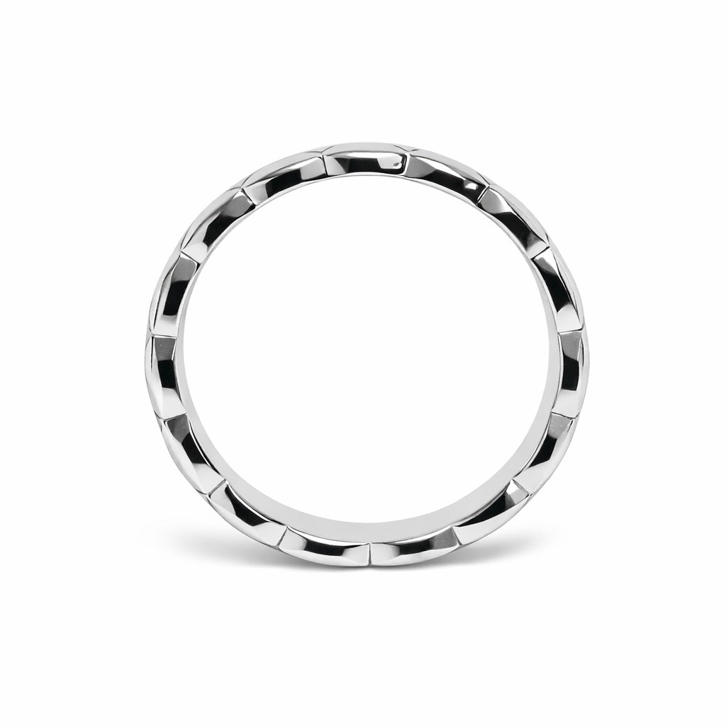 3mm Quilted Wedding Band in Gold | Textured Stackable Ring