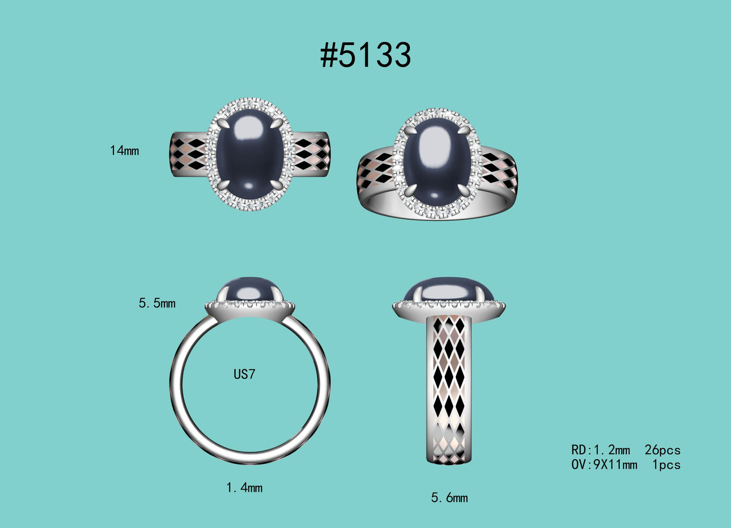 The Night Compass Ring : Natural Black Star Sapphire Halo Ring