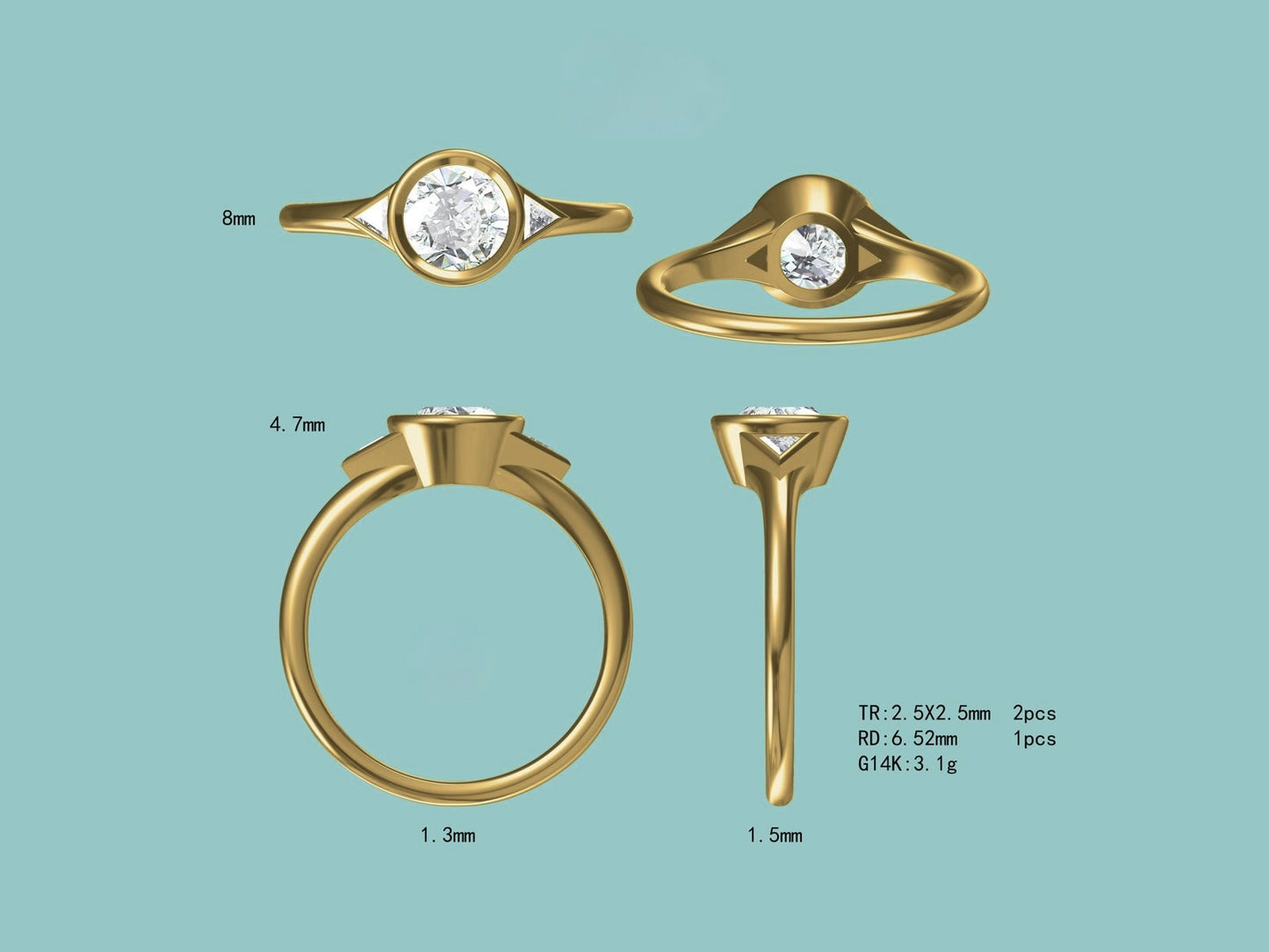 The Pink Rose : 2 Carat Fancy Intense Pink Lab Grown Diamond Bezel Engagement Ring