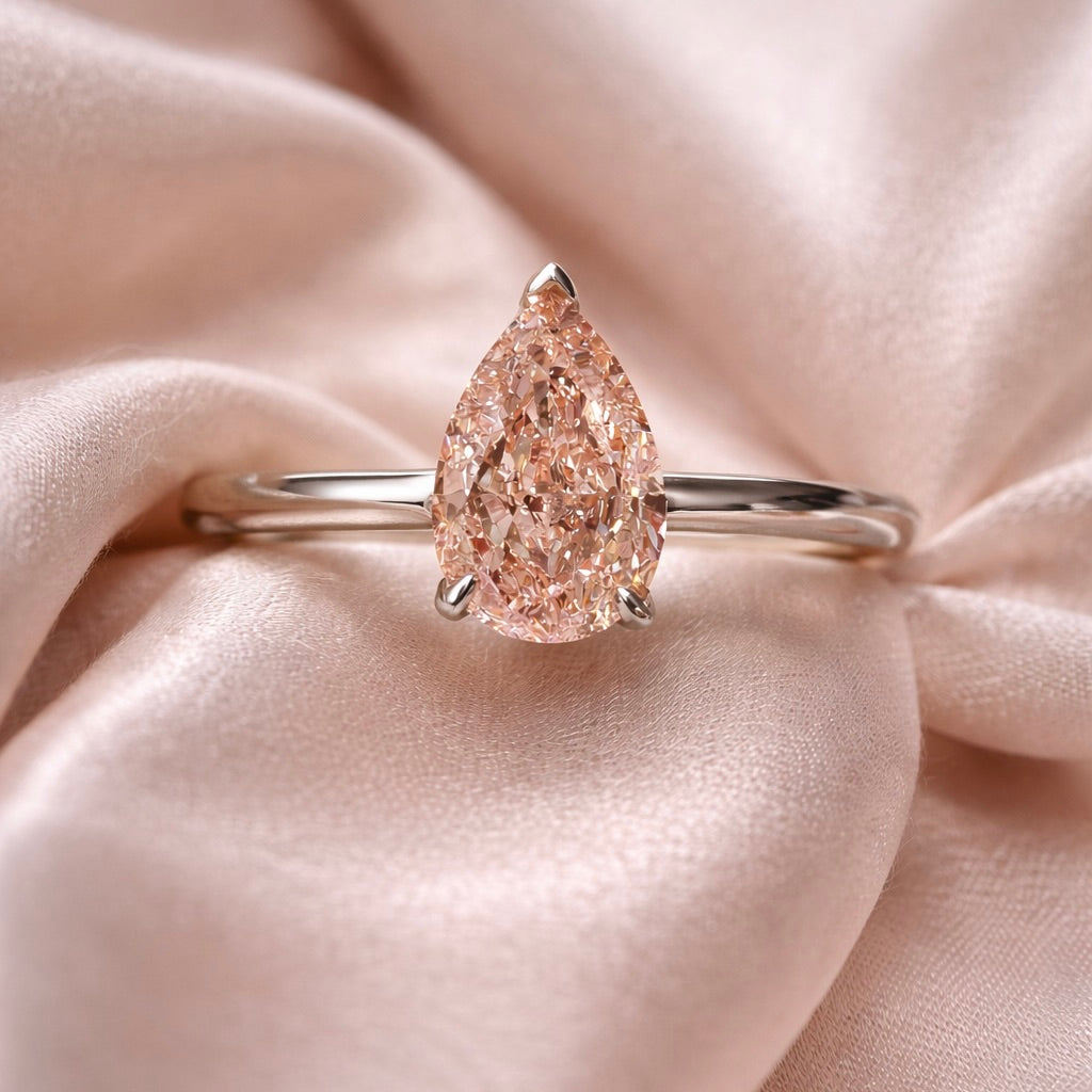 Maison Rose : 2 Carat Fancy Intense Pink Lab Grown Diamond Engagement Ring