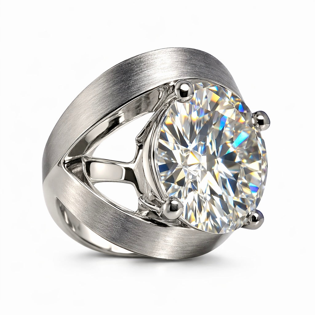 The Sovereign : 6 Carat Round Brilliant Cut Lab Grown Diamond Engagement Ring