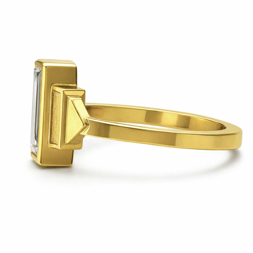 The Column : 2.5 Carat Vertical Baguette Diamond Ring