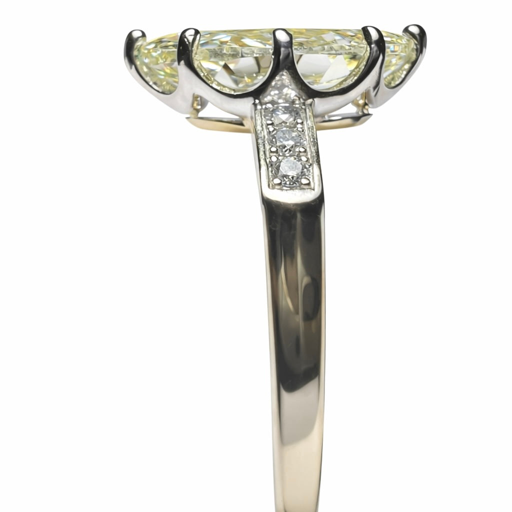 The Marlene Belgium : 5 Carat Marquise Cut Lab Grown Diamond Engagement Ring