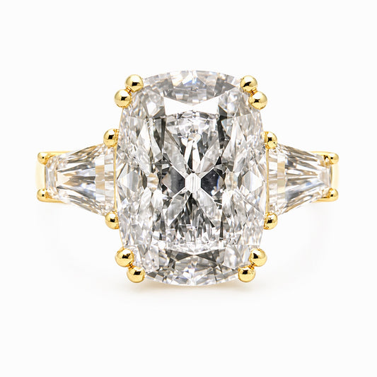 The Lace of Time : 3 Carat Elongated Cushion Cut Lab Grown Diamond Engagement Ring