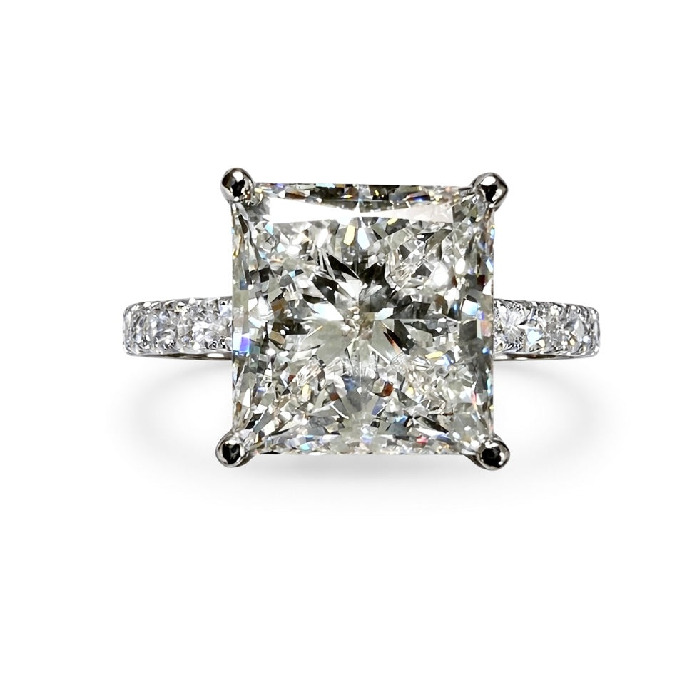 The Marlowe: 7 Carat Princess Cut Lab Grown Diamond Engagement Ring