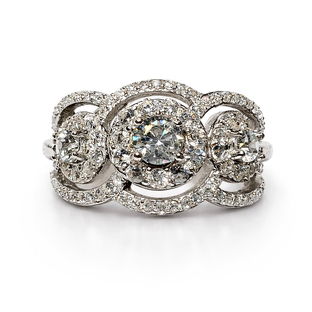 Whispered Trinity : Three Stone Engagement Ring
