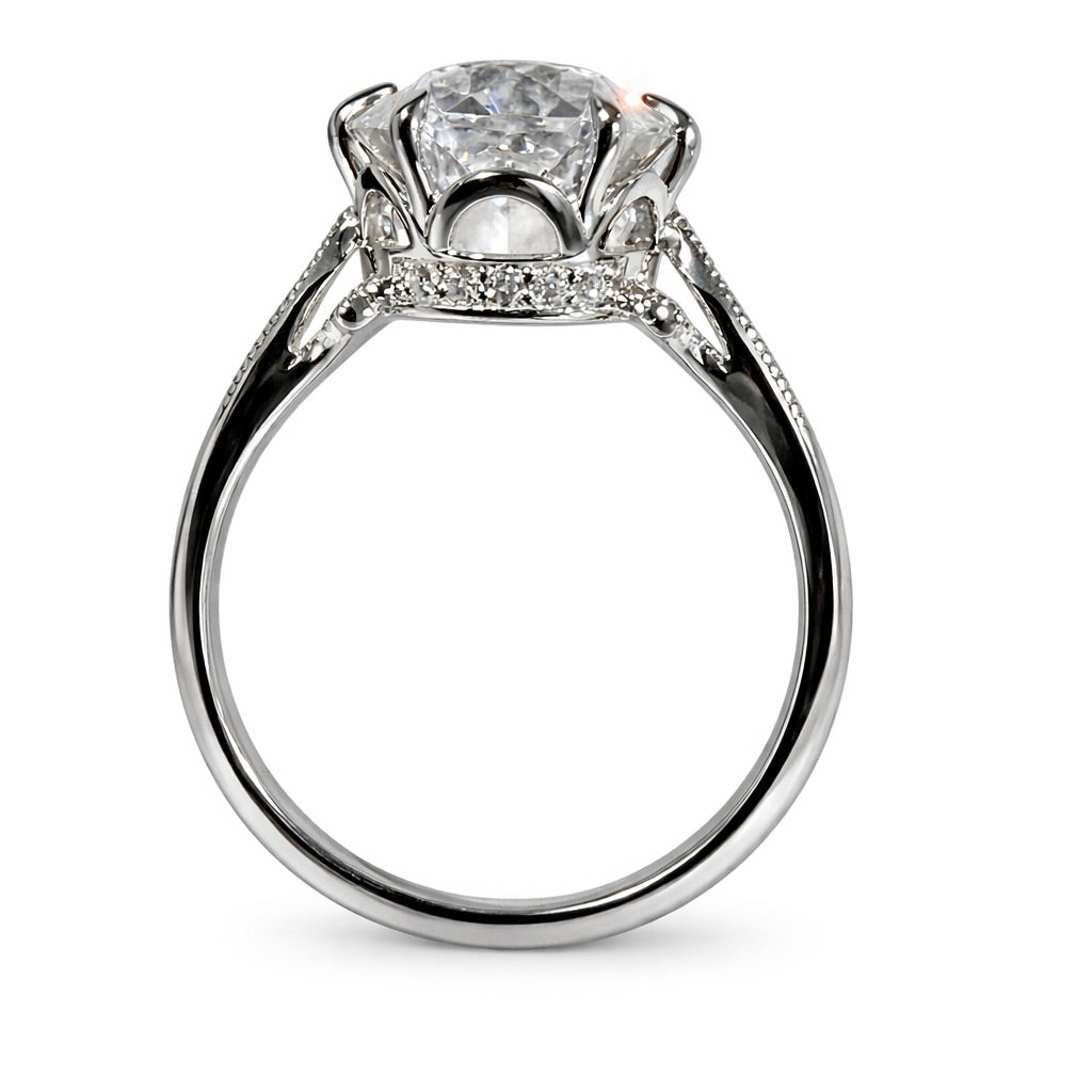 Beaumont Round: 6 Carat Round Brilliant Lab Grown Diamond Engagement Ring