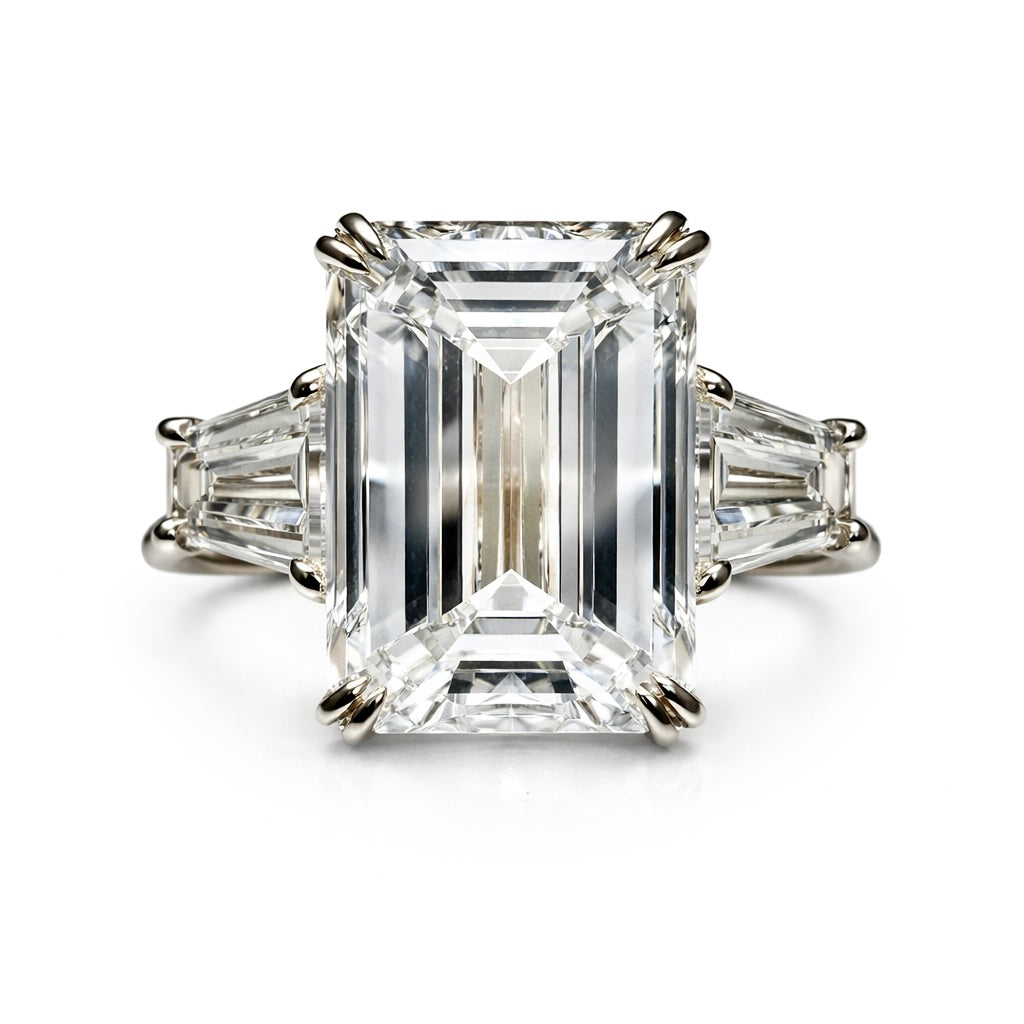 The Grande Emerald : 10 Carat Emerald Cut Lab Grown Diamond Engagement Ring