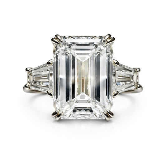 The Grande Emerald : 10 Carat Emerald Cut Lab Grown Diamond Engagement Ring