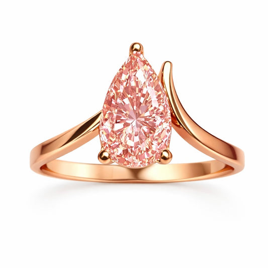 Rose Arc : 3 Carat Fancy Intense Pink Lab Grown Diamond Engagement Ring