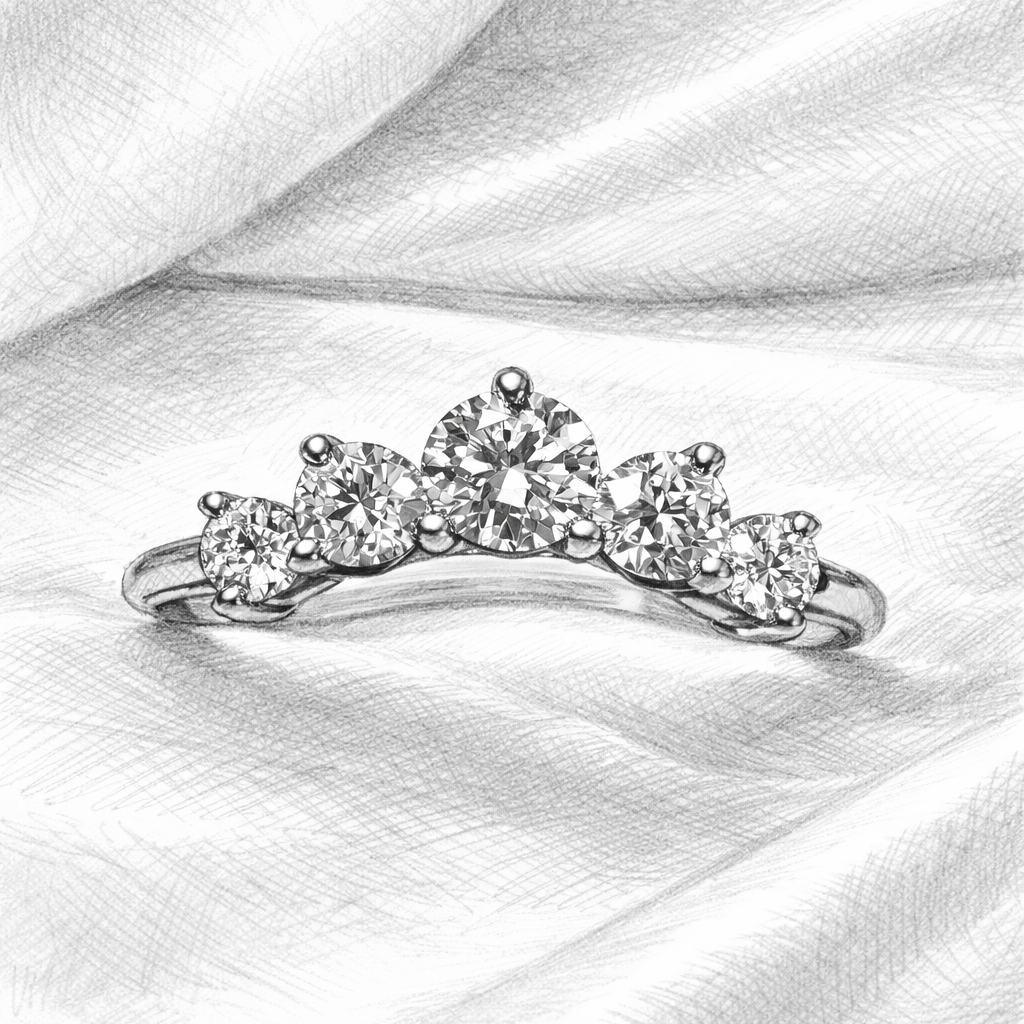 Lyrica Crown : Contour Lab Grown Diamond Wedding Band