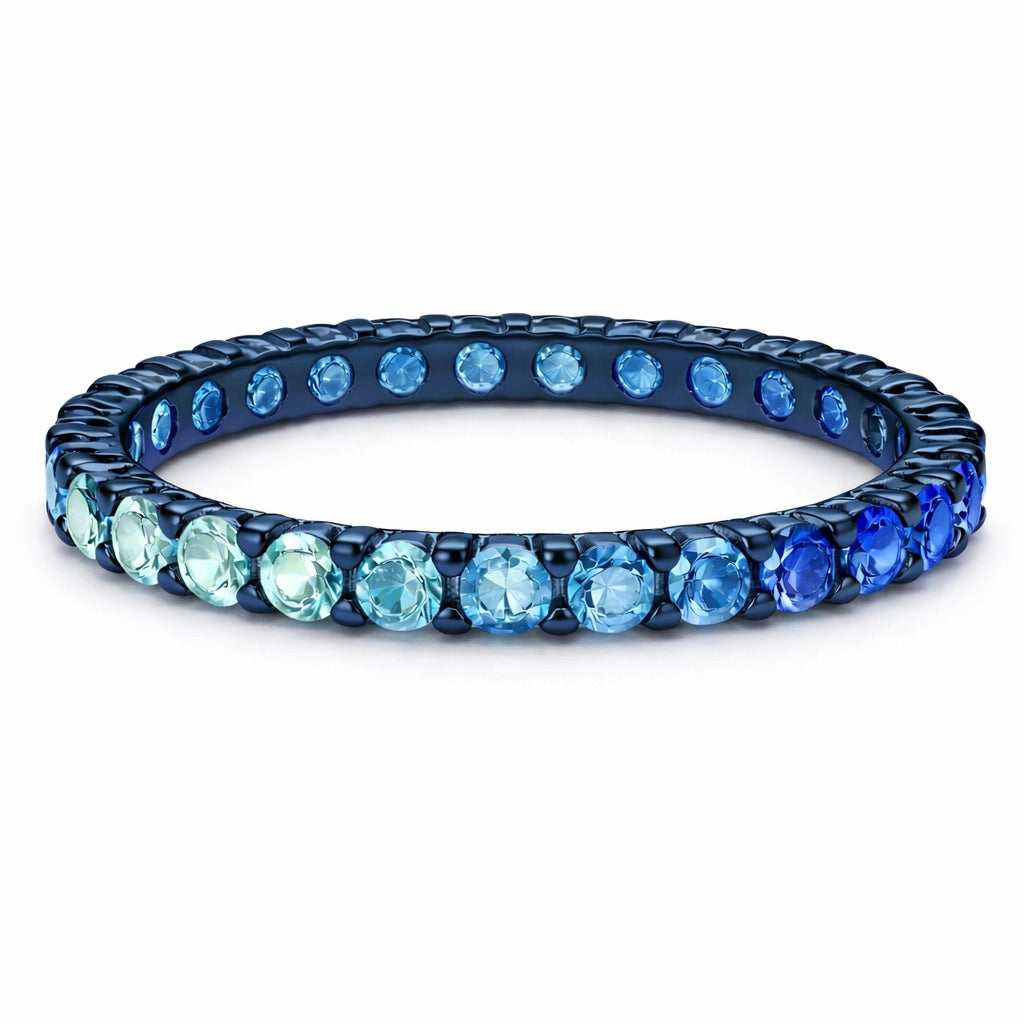 Color Interval Collection - Lab Grown Fancy Diamond 2mm Full Eternity Bands (No.VI)