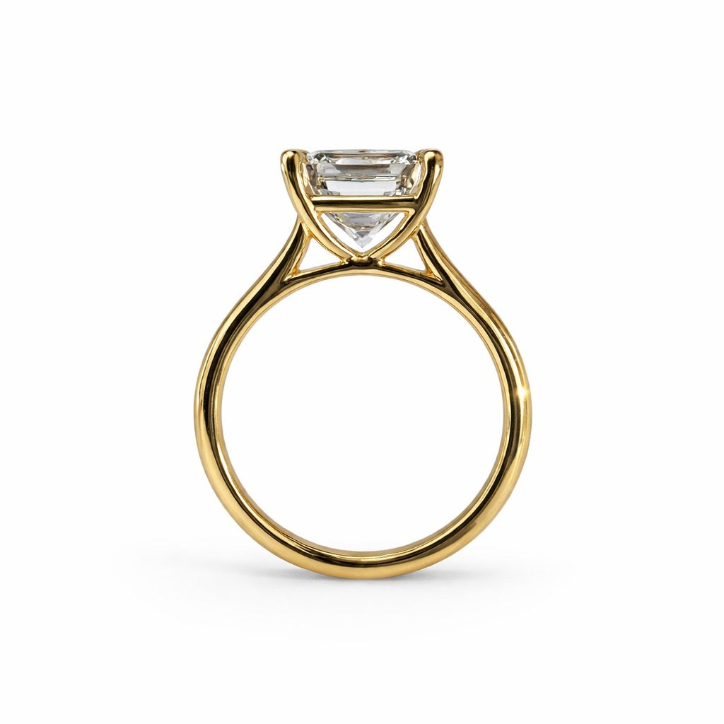 The Regent Asscher : 3 Carat Asscher Cut Lab Grown Diamond Engagement Ring