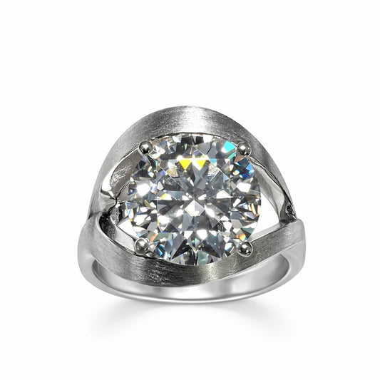 The Sovereign : 6 Carat Round Brilliant Cut Lab Grown Diamond Engagement Ring