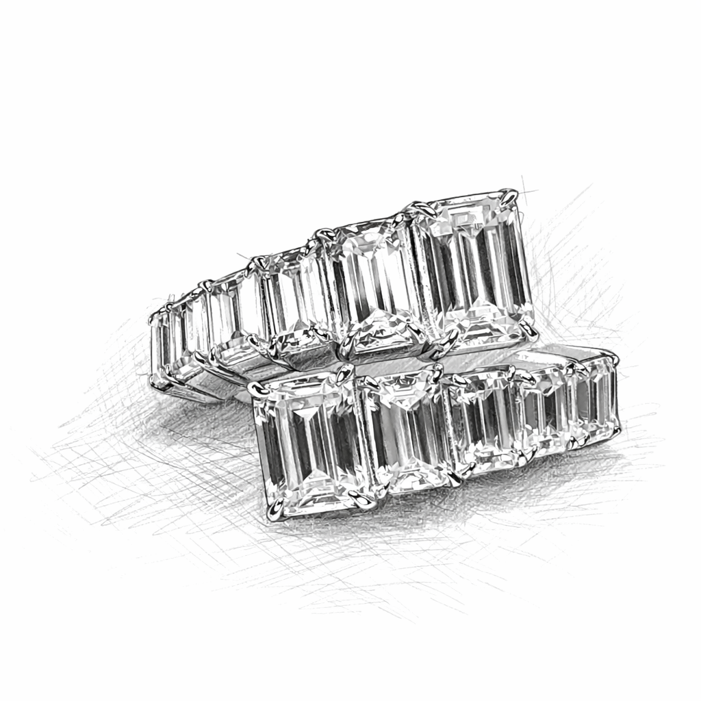 The Colonnade Wrap : Step Cut Lab Grown Diamond Wrap Band