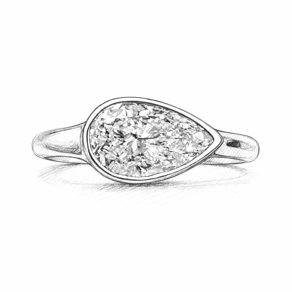 Verity Pink : 2 Carat Fancy Intense Pink Pear Lab Grown Diamond Ring