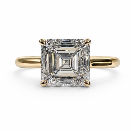 The Regent Asscher : 3 Carat Asscher Cut Lab Grown Diamond Engagement Ring