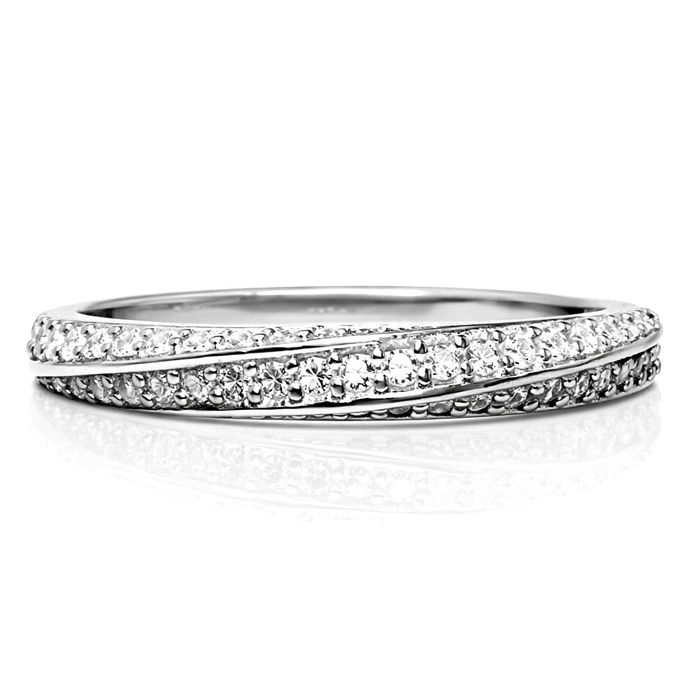 Lyrica Twist Band : 3mm Lab Grown Diamond Wedding Band