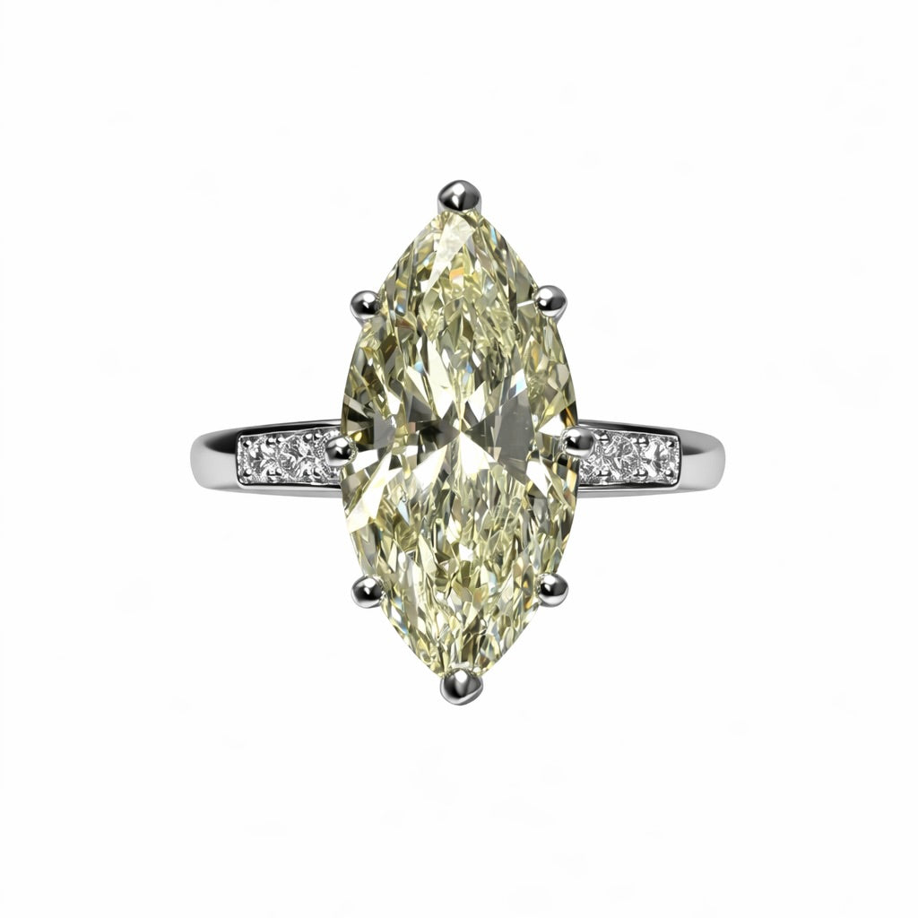 The Marlene Belgium : 5 Carat Marquise Cut Lab Grown Diamond Engagement Ring