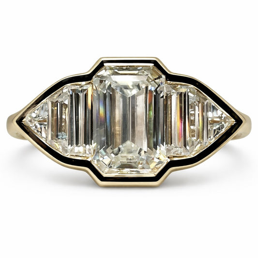 The Ashford Emerald : 3 Carat Emerald Cut Lab Grown Diamond Ring