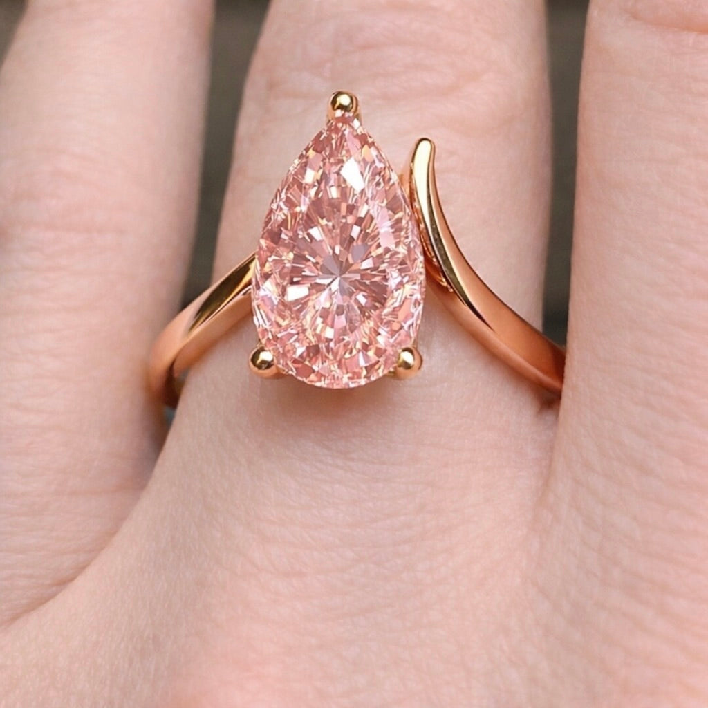 Rose Arc : 3 Carat Fancy Intense Pink Lab Grown Diamond Engagement Ring
