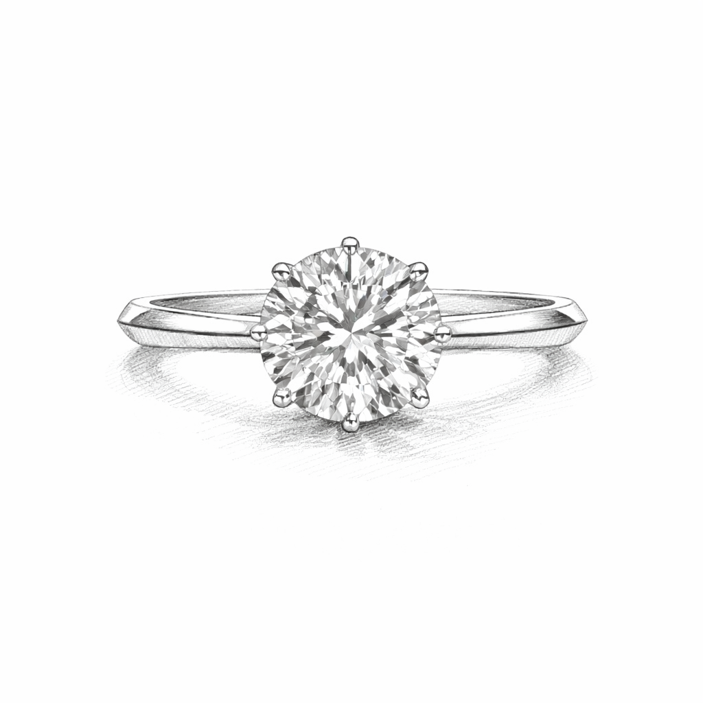 Certified 3.5CT Heritage Knife Edge Solitaire Engagement Ring