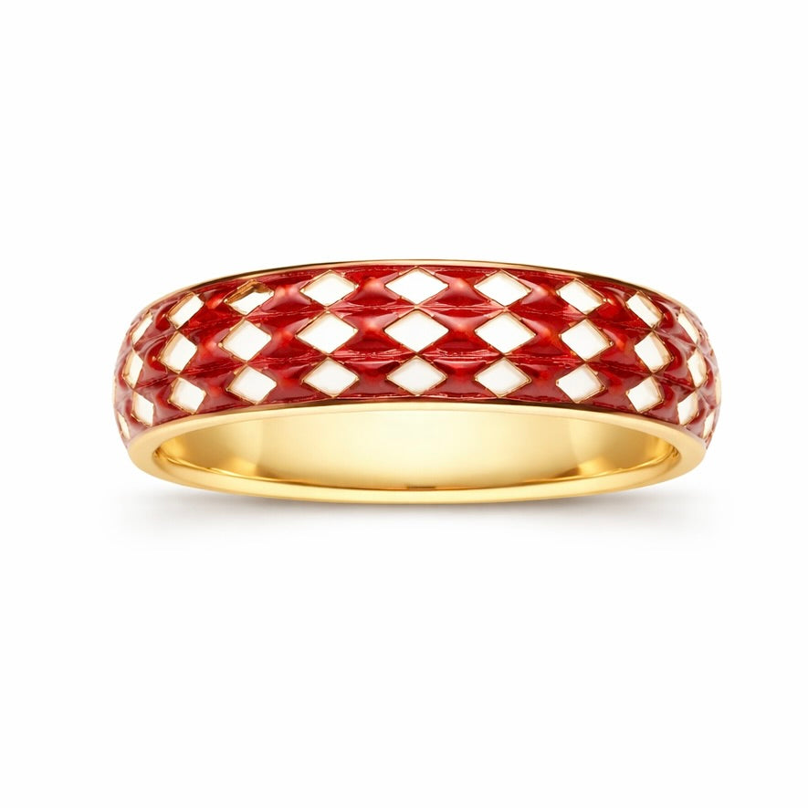 The Harlequin Nocturne Band : 5mm Black & Gold Solid Gold Ring