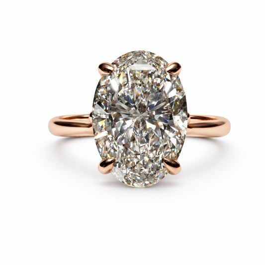 Kensington Oval - 5 Carat Oval Cut Lab Grown Diamond Hidden Halo Engagement Ring