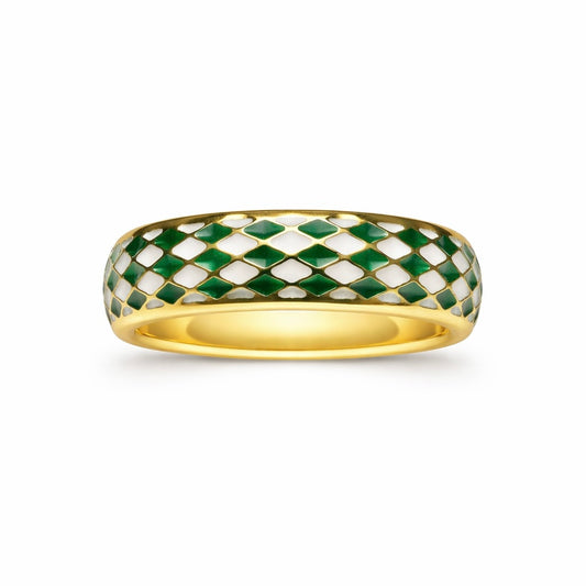Harlequin Emeraude Band : 5mm Green & White Band