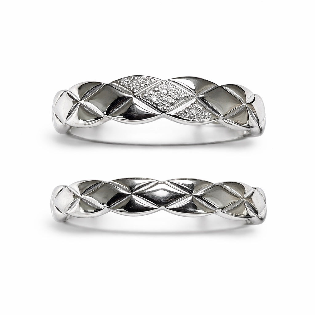 3mm Quilted Wedding Band in Gold | Textured Stackable Ring