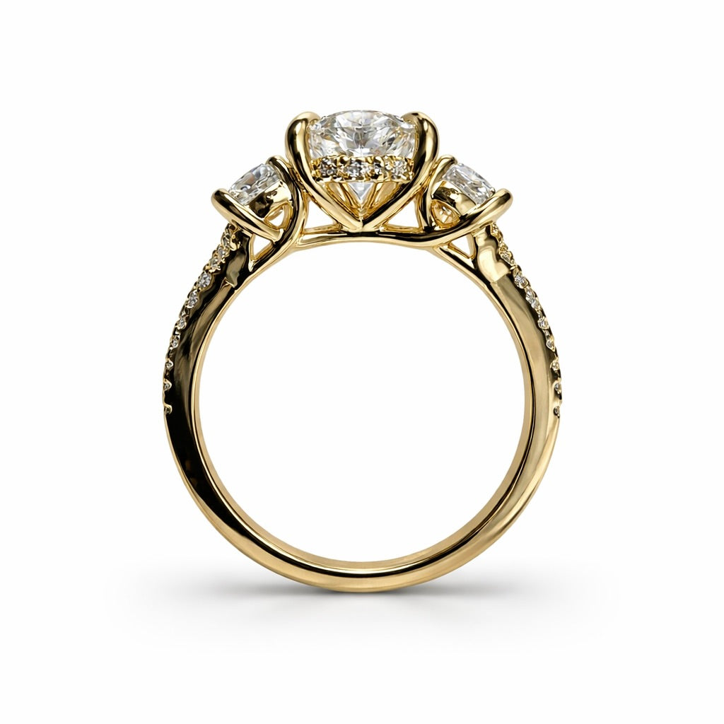 Elowen : 5 Carat Pear Cut Lab Grown Diamond Engagement Ring