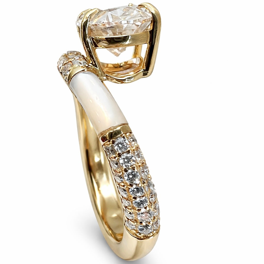 Karmen Curve (Rosaline): Pink Diamond Engagement Ring with Sculpted Band