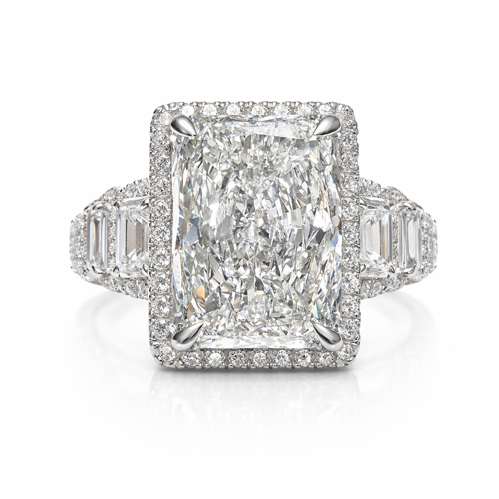 The Legacy Ten : 10 Carat Radiant Cut Lab Grown Diamond Engagement Ring