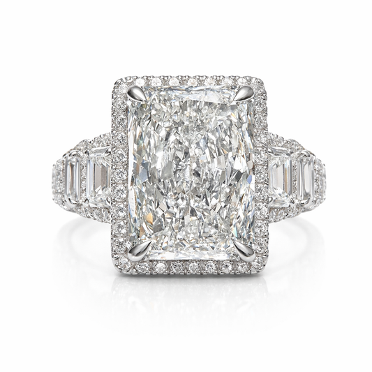 The Legacy Ten : 10 Carat Radiant Cut Lab Grown Diamond Engagement Ring
