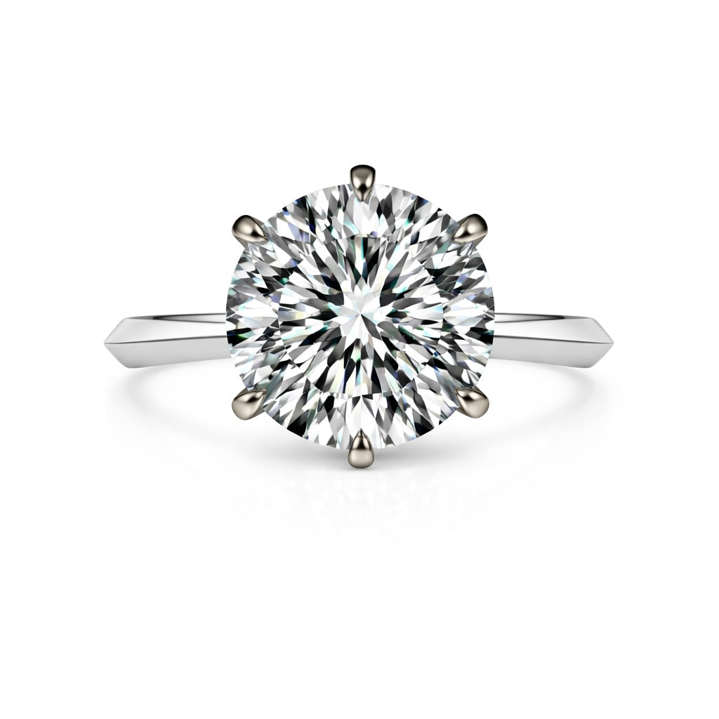 Certified 3.5CT Heritage Knife Edge Solitaire Engagement Ring