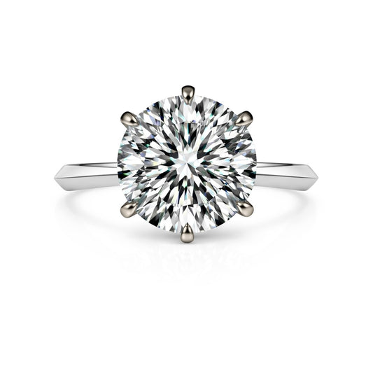 Certified 3.5CT Heritage Knife Edge Solitaire Engagement Ring
