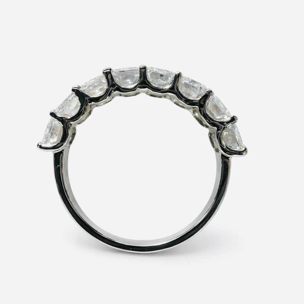 Nicole Sarah : 5mm Emerald Cut Lab Grown Diamond Half Eternity Wedding Band