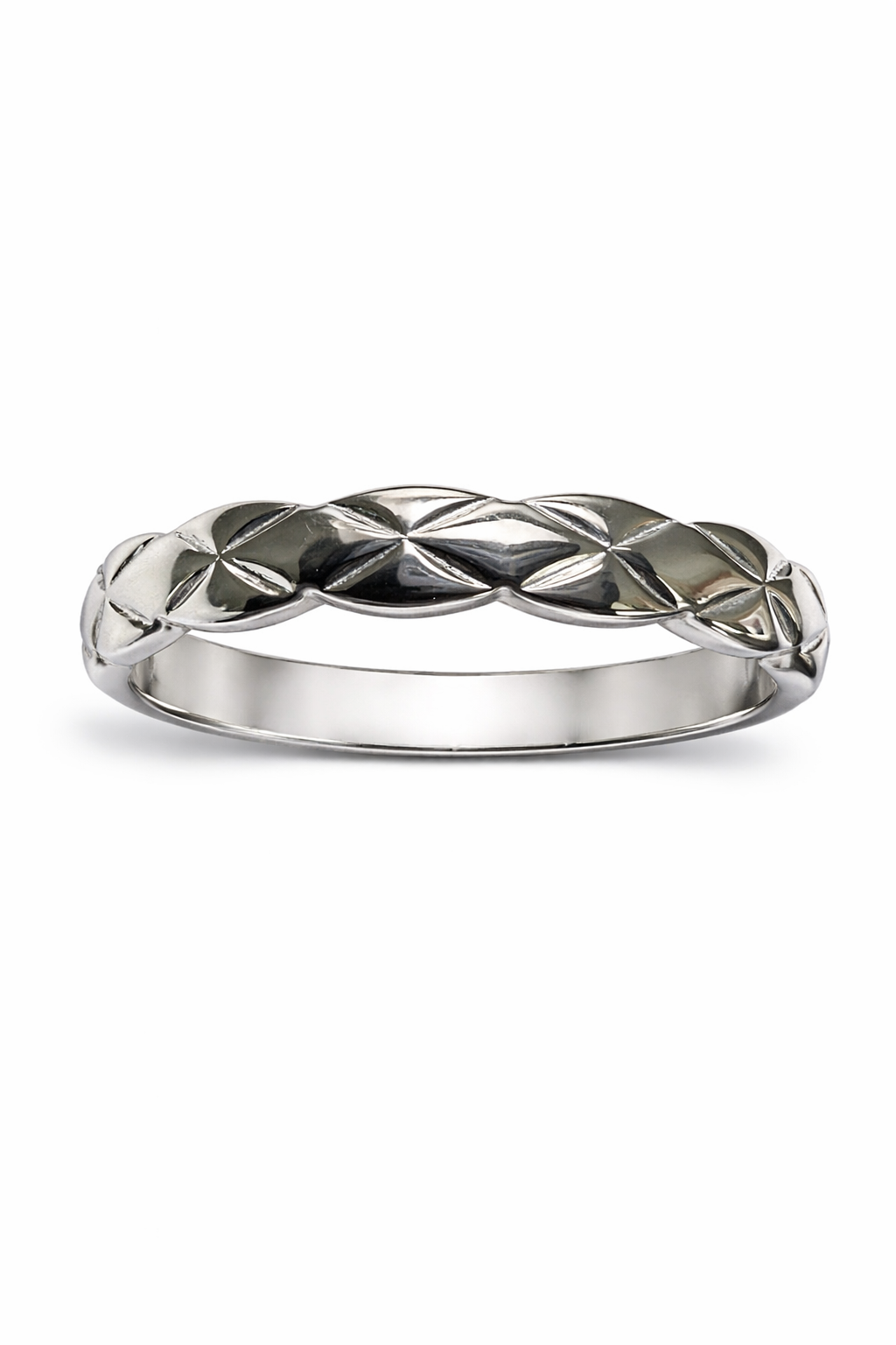 3mm Quilted Wedding Band in Gold | Textured Stackable Ring