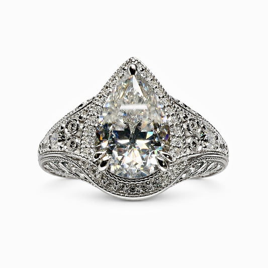 The Filigree Sigil - 3 Carat Pear Cut Lab Grown Diamond Engagement Ring