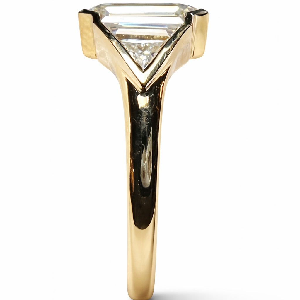 The Ashford Emerald : 3 Carat Emerald Cut Lab Grown Diamond Ring
