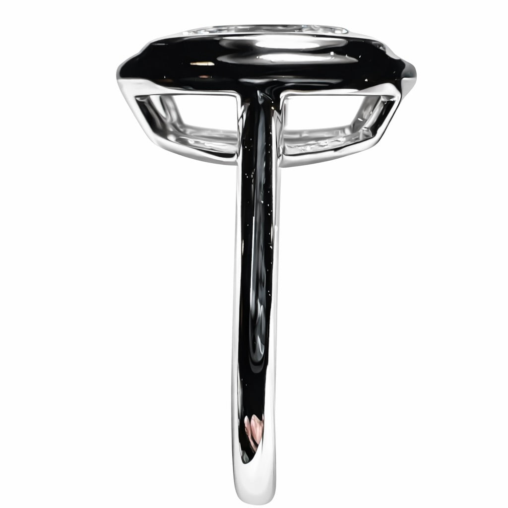 Maison Deco Ring : 4 Carat Oval Cut Lab Grown Diamond Black Agate Ring