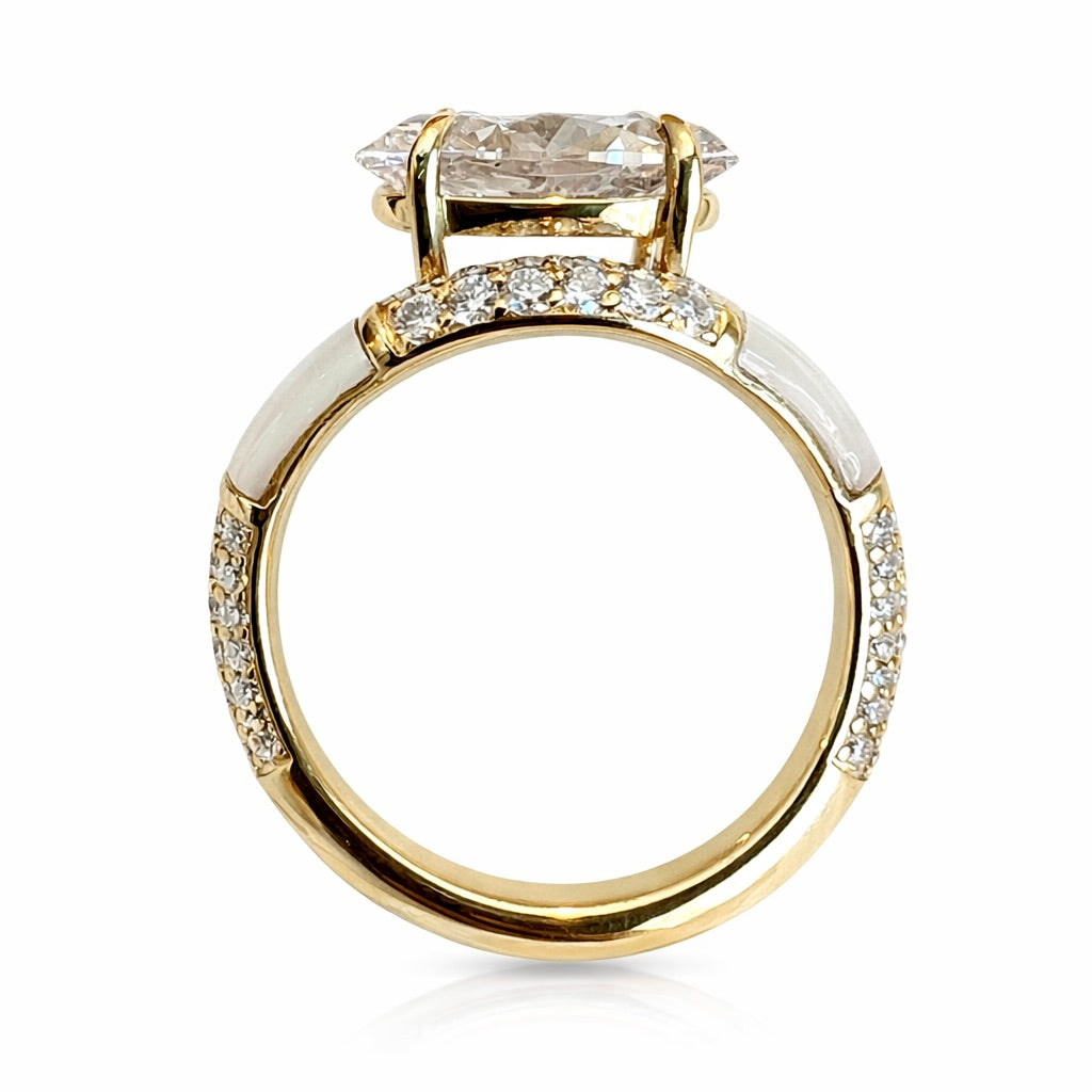 Karmen Curve (Rosaline): Pink Diamond Engagement Ring with Sculpted Band