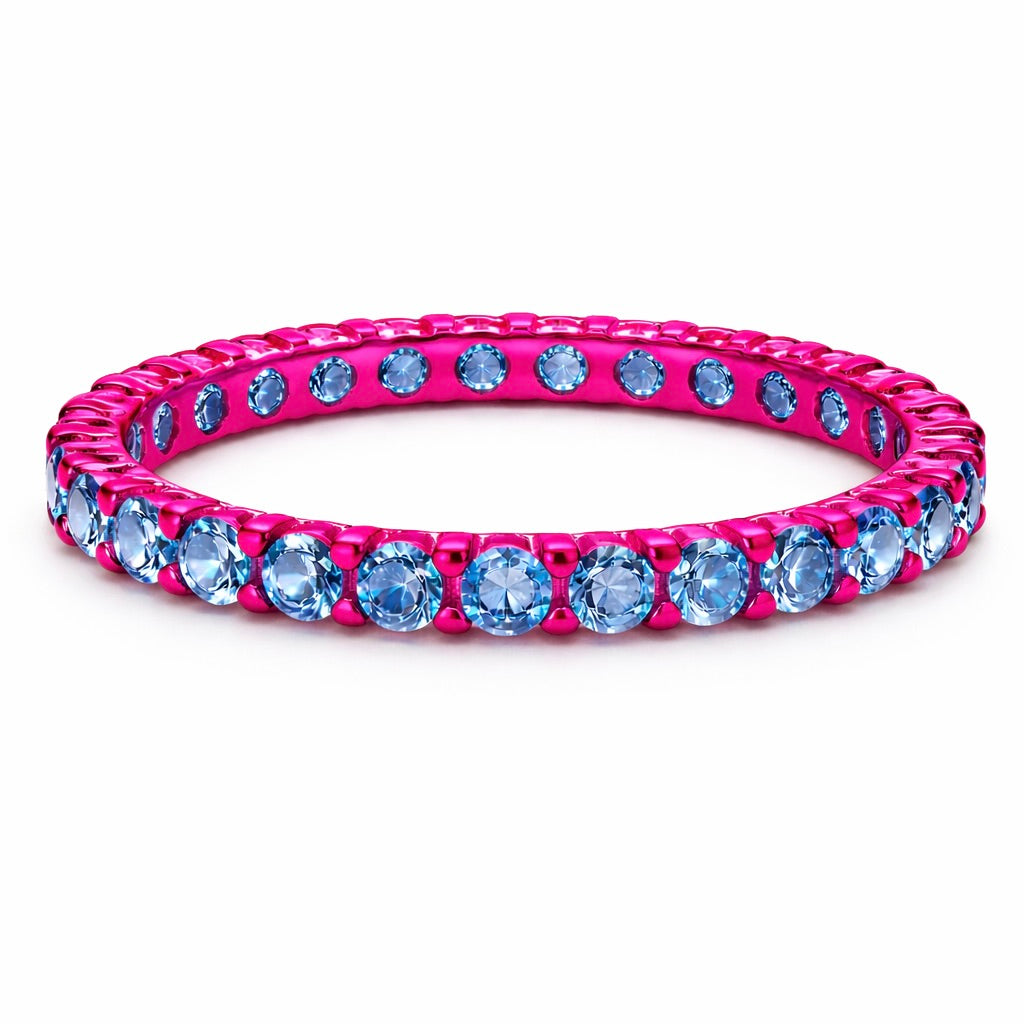 Color Interval Collection - Lab Grown Fancy Diamond 2mm Full Eternity Bands (No.VI)
