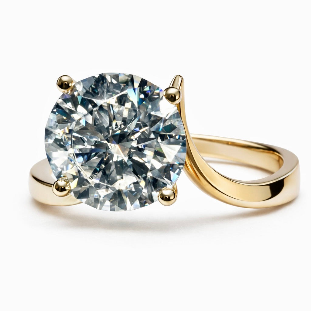 Arc of Light: 3 Carat Round Brilliant Cut Lab Grown Diamond Engagement Ring