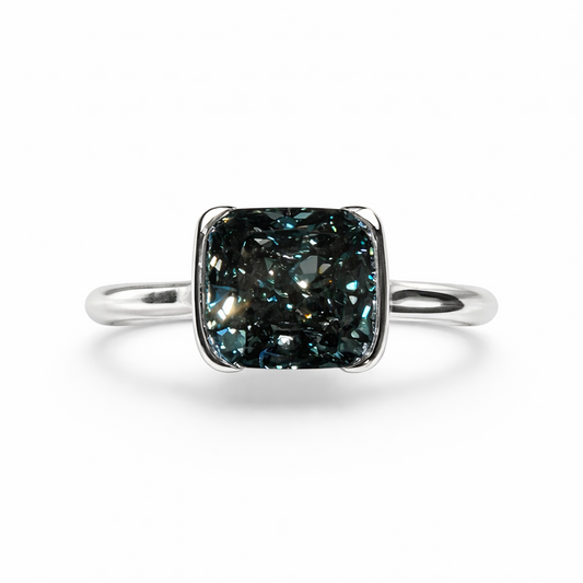 Stormhaven : 2.5 Carat Fancy Grayish Blue Diamond Ring