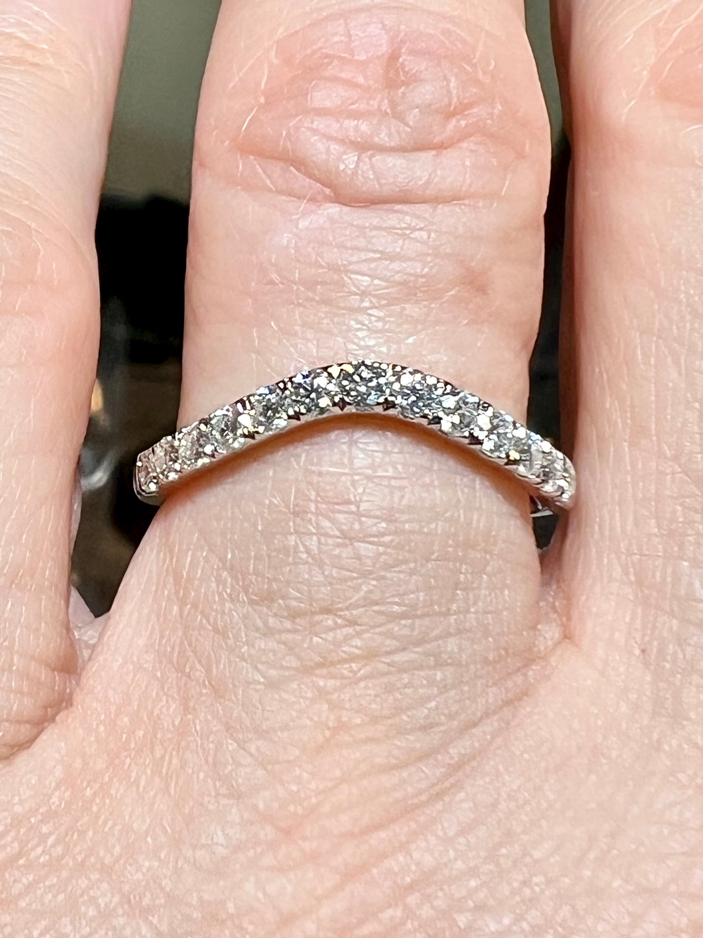 Whisper Curve Band : 2mm Lab grown Diamond Contour Wedding Band
